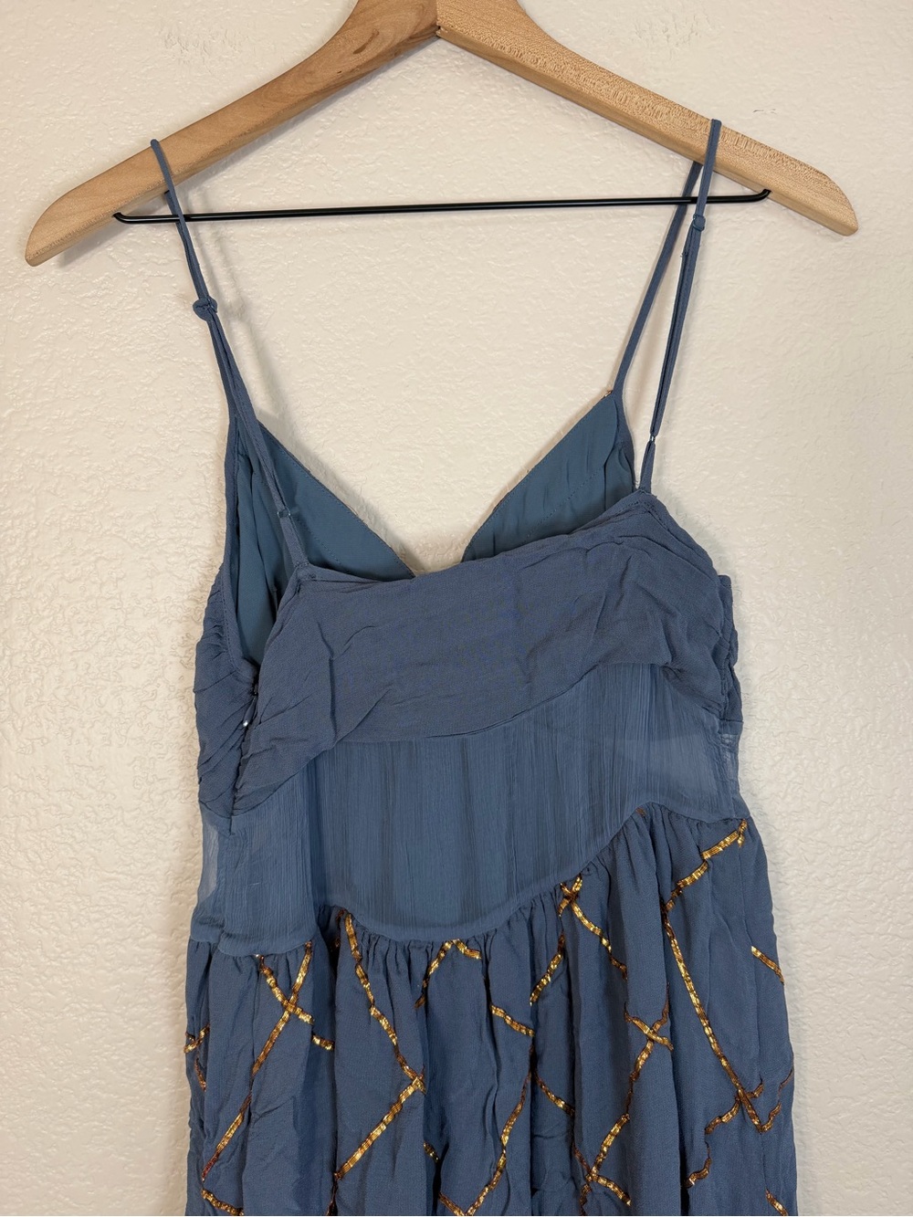 Free People Smoke & Mirrors Chiffon Embellished Maxi Dress size 10 RARE - Picture 10 of 13